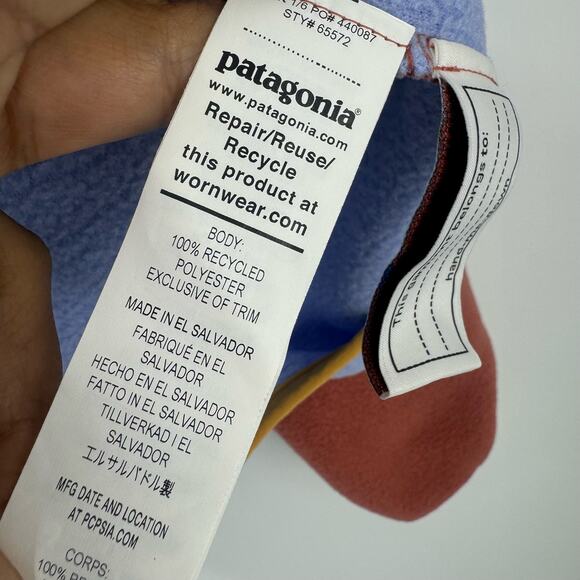 Patagonia Kids Lightweight Synch Snap-T Pullover Pale Periwinkle Size XL/14 NWT - Picture 7 of 10